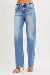 Light blue jeans on a white background