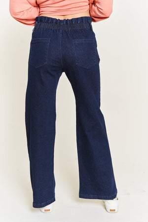 HIGH WAISTED BUTTON WIDE LEG JEANS for mom
