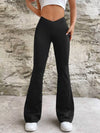 High-Waisted V-Cut Flare Leg Pants