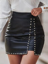 High-Waisted Studded Mini Skirt
