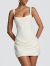 Ruched Sleeveless Mini Dress