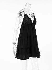 Black lace nightgown on a mannequin against a white background