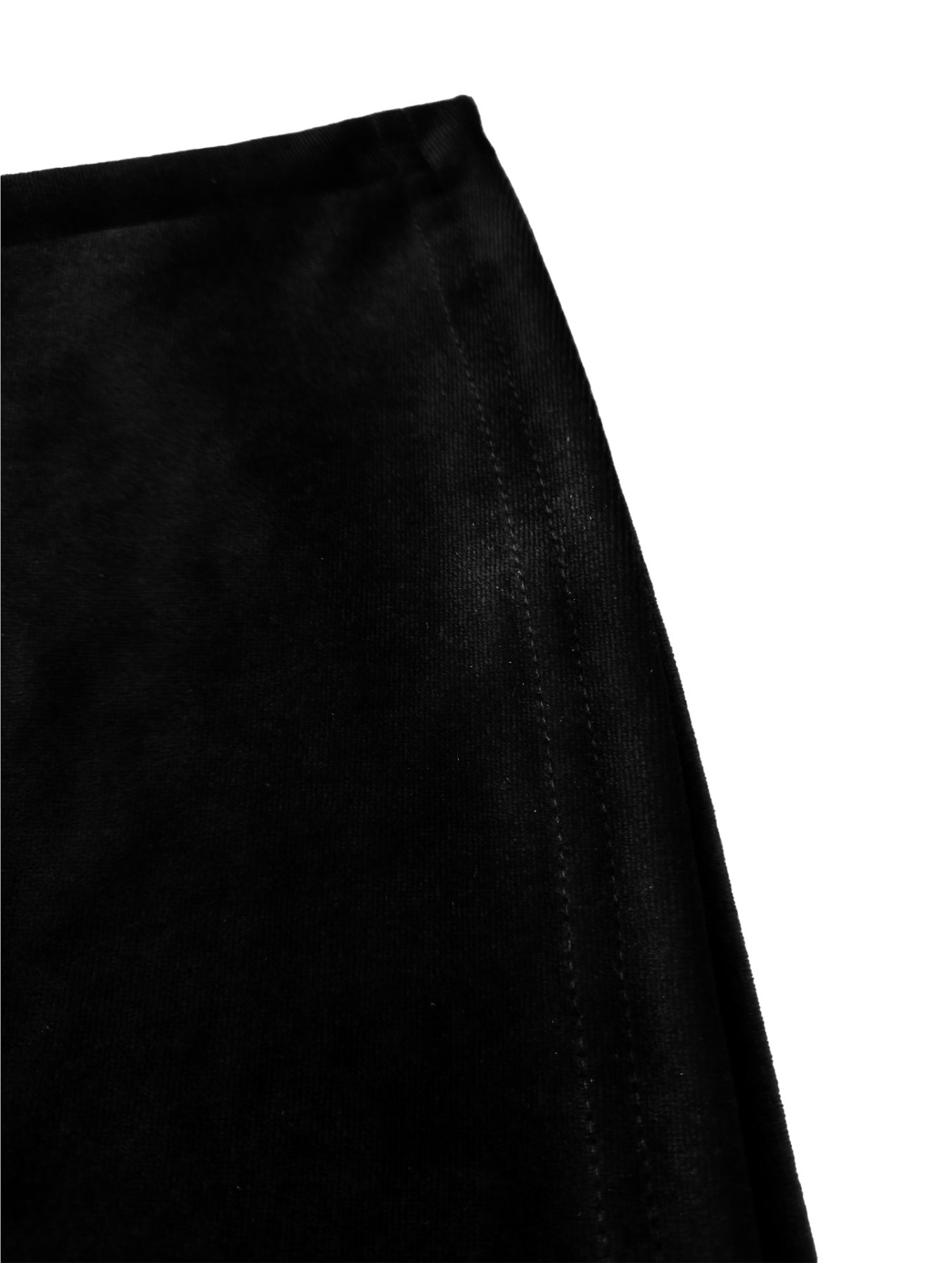 Close-up of a black fabric texture on a white background