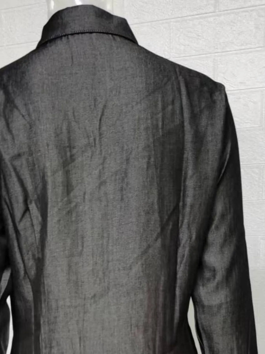 Dark gray suit jacket on a white background