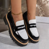 Round Toe Platform Loafers For Women