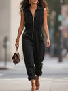 Sleeveless Zip-Up Jumpsuit