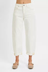 RISEN Full Size High Rise Barrel Cropped Jeans Plus Size