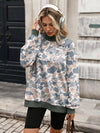 Camouflage Print Mock Neck Sweatshirt