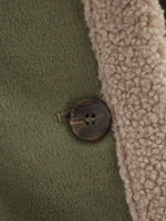 Fuzzy Collared Neck Long Sleeve Jacket