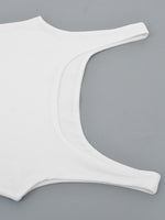 White bikini top on a gray background