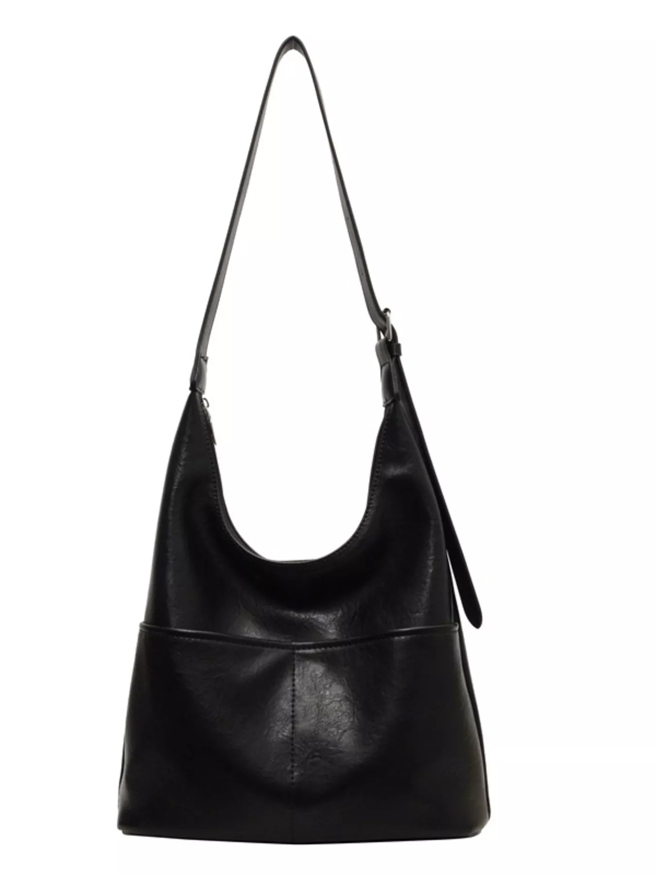 Another full picture of the black Adjustable Strap Shoulder Bag For Women