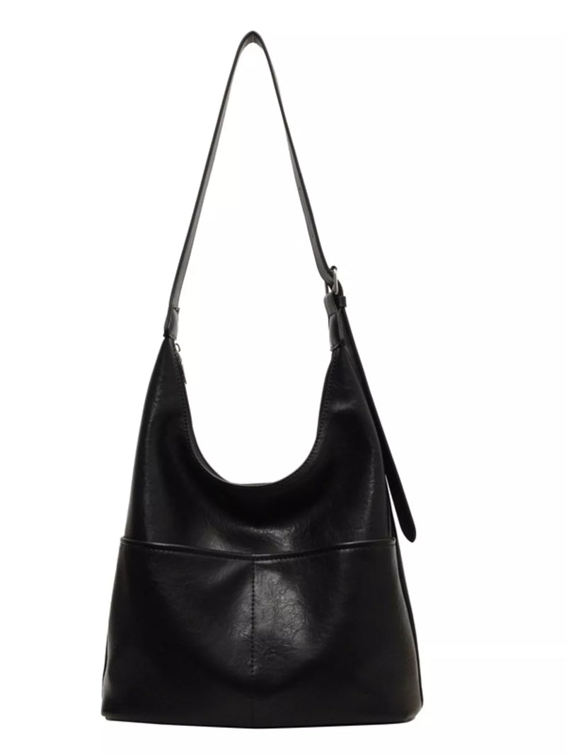 Another full picture of the black Adjustable Strap Shoulder Bag For Women