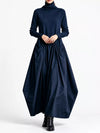 Turtleneck Long-Sleeve Maxi Dress