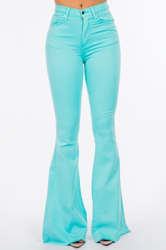 Hot Bell Bottom Jean in Turquoise