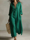 Full Size Casual Midi Shirt Dress Plus Size