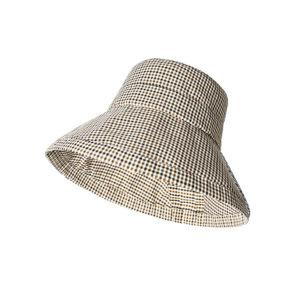 Checkered bucket hat on a white background