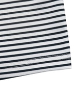 Close-up of a black and white striped fabric
