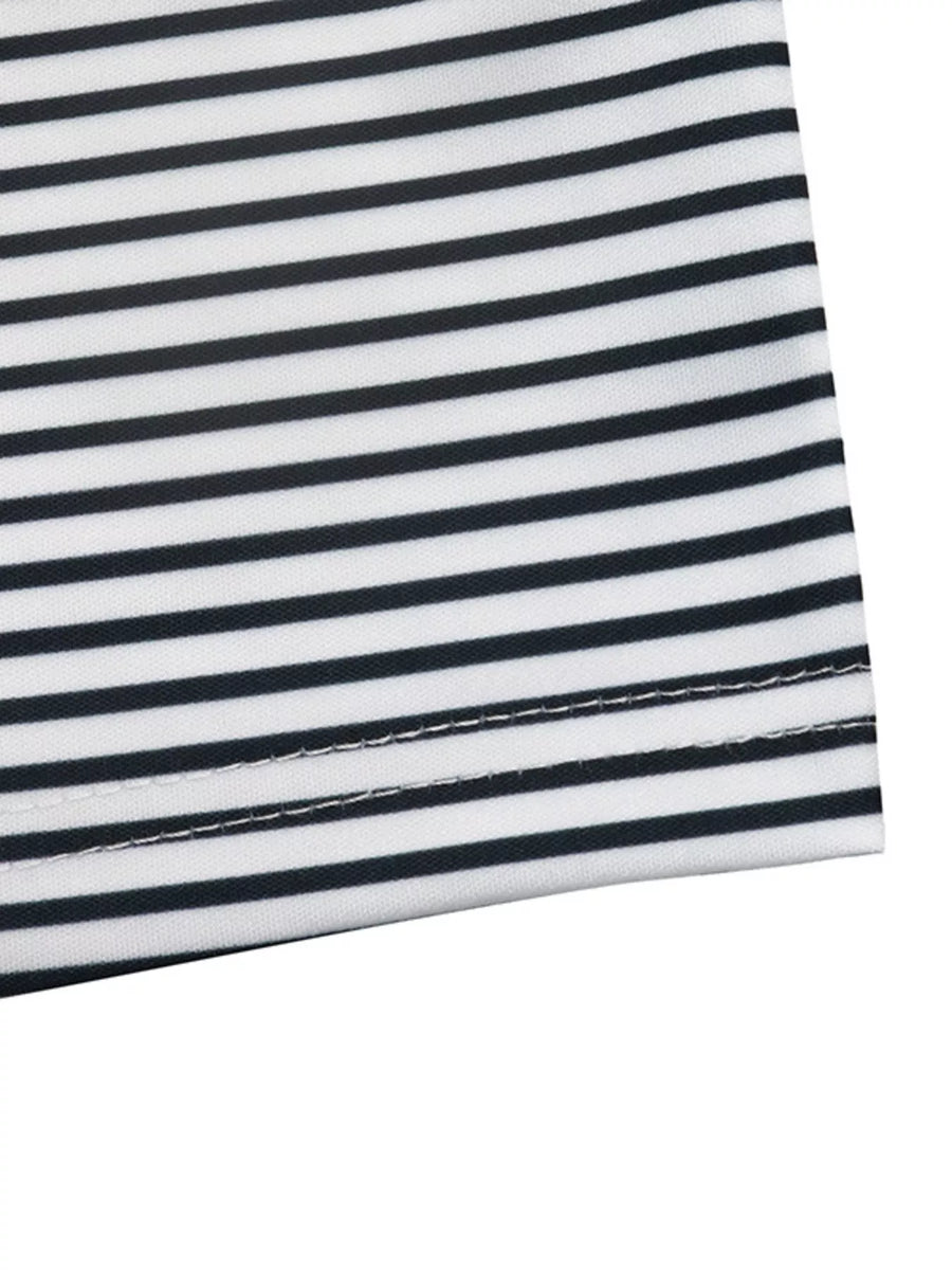 Close-up of a black and white striped fabric