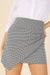 Hound tooth shirred wrap skirt