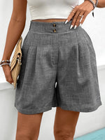 Gray Perfee Frill Shorts with Pockets