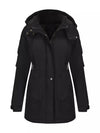Women's Full Size Hooded Mid-Length Windproof Outerwear Plus Size