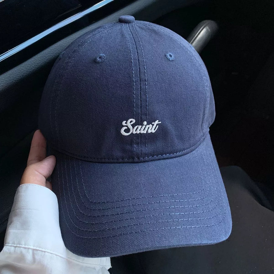 Blue Embroidered Adjustable Baseball Cap
