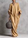 Loose Fit Boat Neck Maxi Dress For Ladies