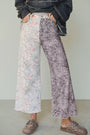 Trendy Summer Floral and Leopard Print Wide-Leg Jeans For Women