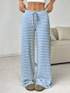 Ribbed Knit Drawstring Wide Leg Pants
