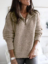 Full Size Half-Zip Textured Sweater Plus Size