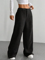 Black Wide Leg Pants with Pockets