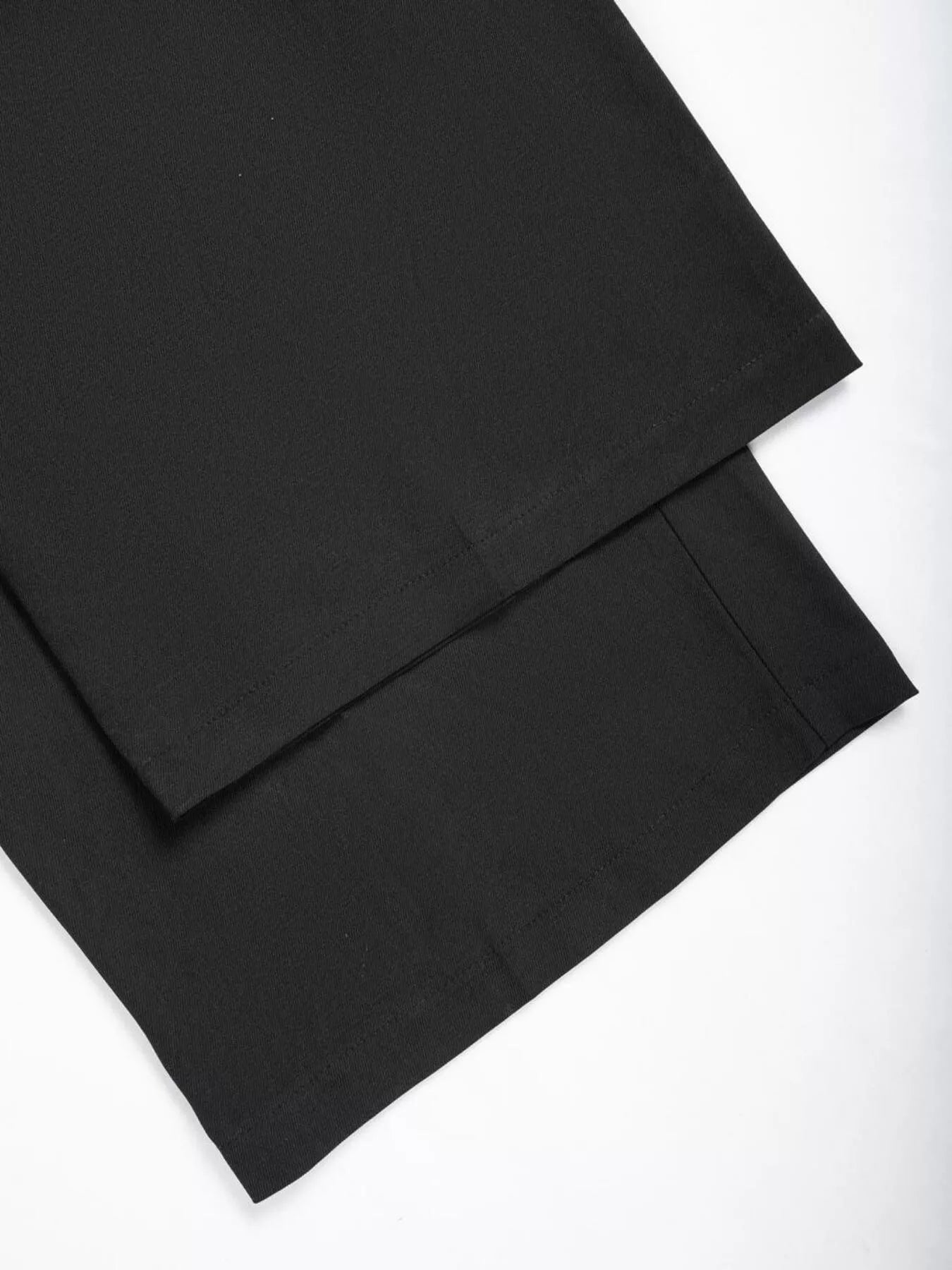 Two black sheets on a white background