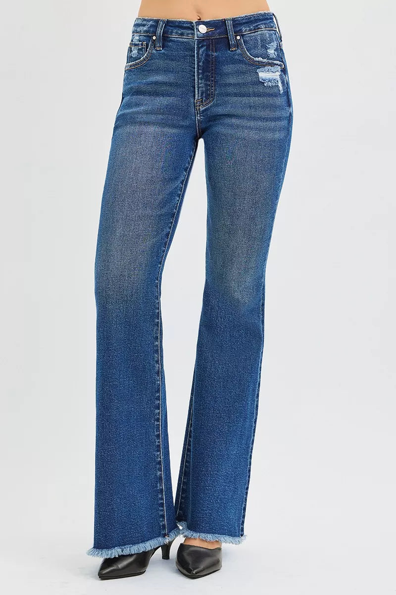 Blue jeans on a white background