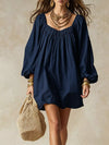 Flowy Balloon Sleeve Mini Dress - EHC