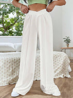 Close up view of Elastic Waist Wide Leg Jogger Pants