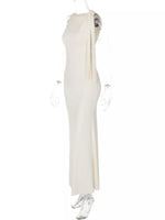 White dress on a mannequin with a white background