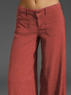Red pants on a plain background