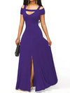 Elegant Off-Shoulder Slit Maxi Dress