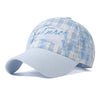 Plaid Baseball Cap with Sequin Detail