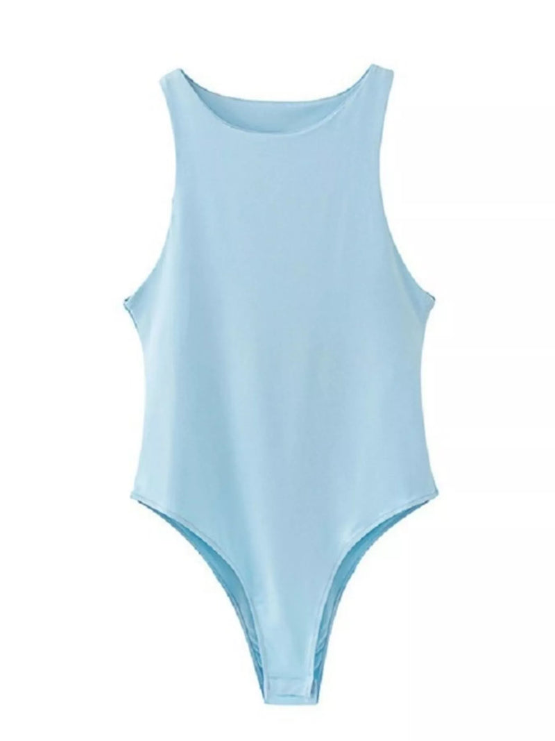Light blue swimsuit on a white background