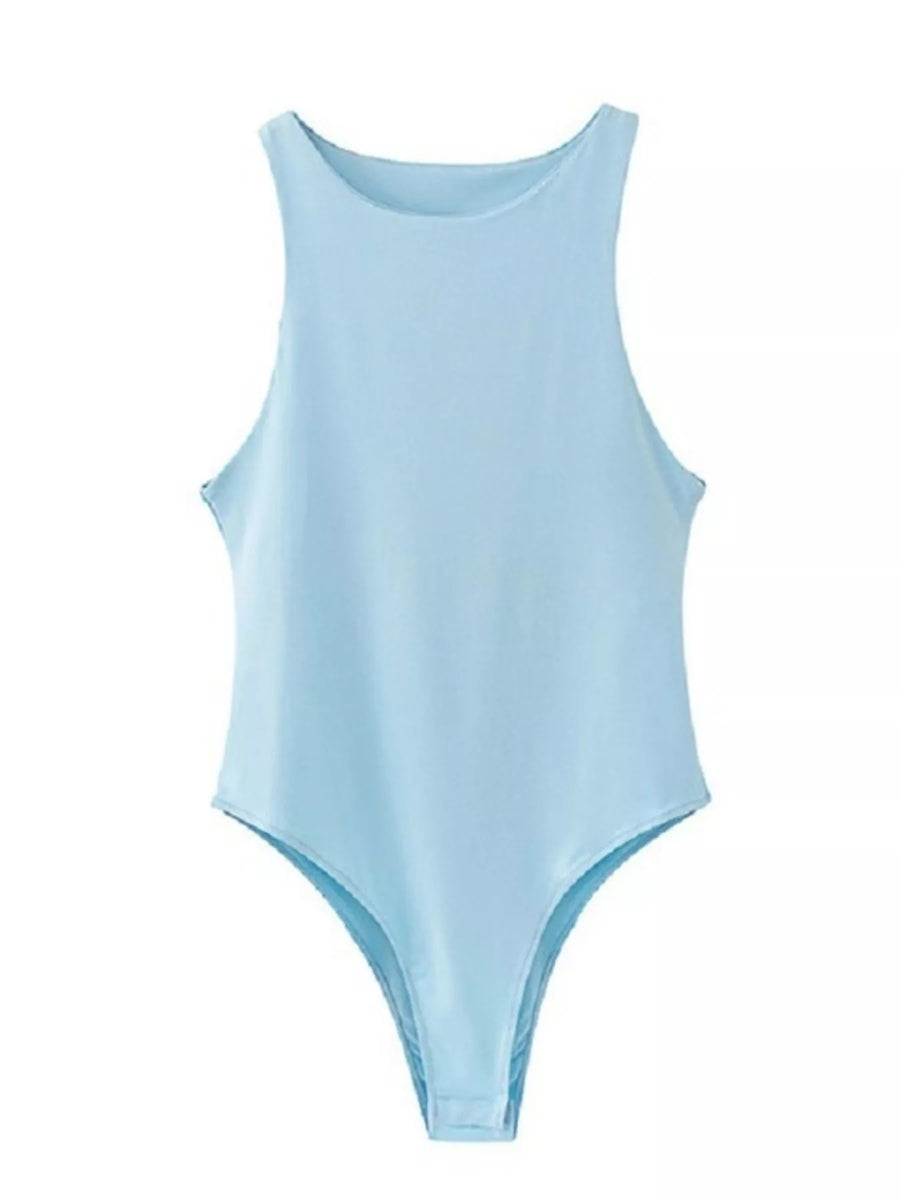 Light blue swimsuit on a white background