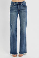 Blue jeans on a white background