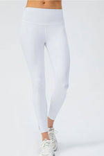White Wide Waistband Slim Fit Active Leggings