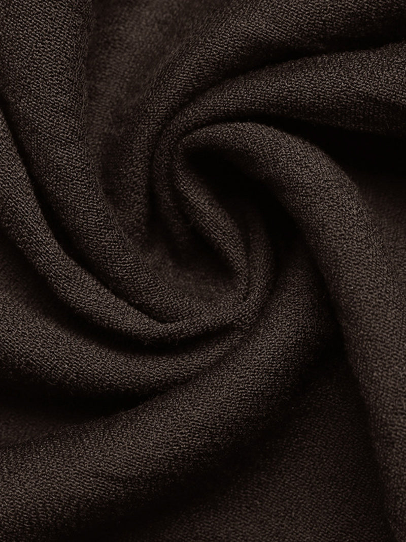 Close-up of dark brown fabric with a textured surface