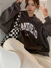 Letter Graphic Long Sleeve Hoodie For Women