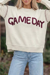 Drop Shoulder Game Day Letter Sweater