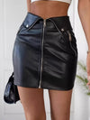 Zip Front Mini Skirt