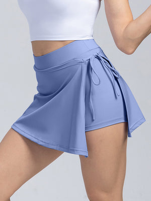 Light blue High Waist Active Skort with Pockets