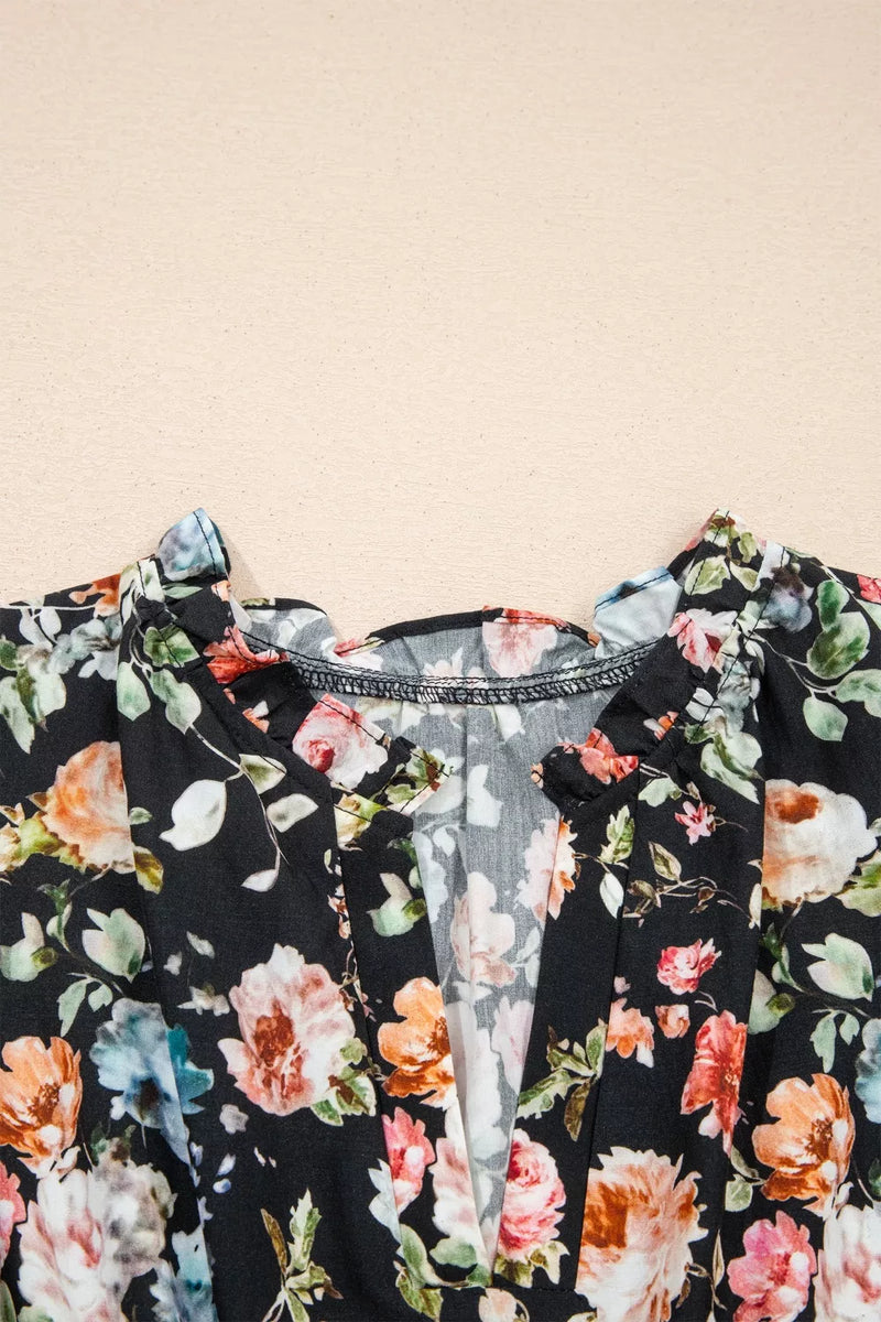 Floral-patterned garment on a beige background