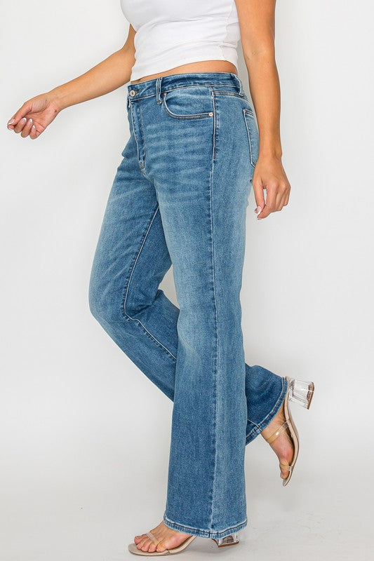 Full Size Cat's Whiskers Mid Rise Bootcut Jeans